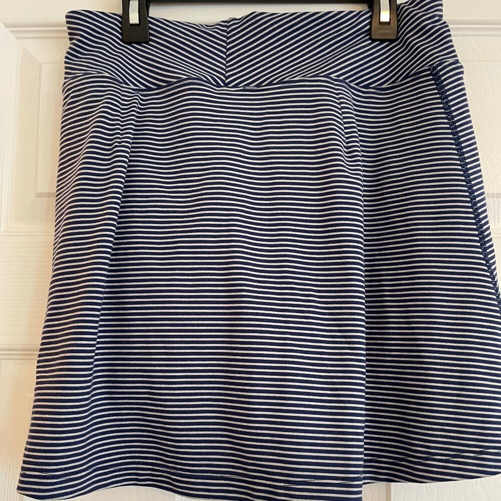 Title Nine Women's Blue/White Stripe Dream Skort 16" Size S - Barely Worn